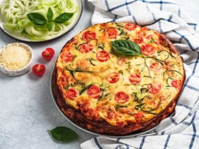 Flan de courgettes et tomates cerises